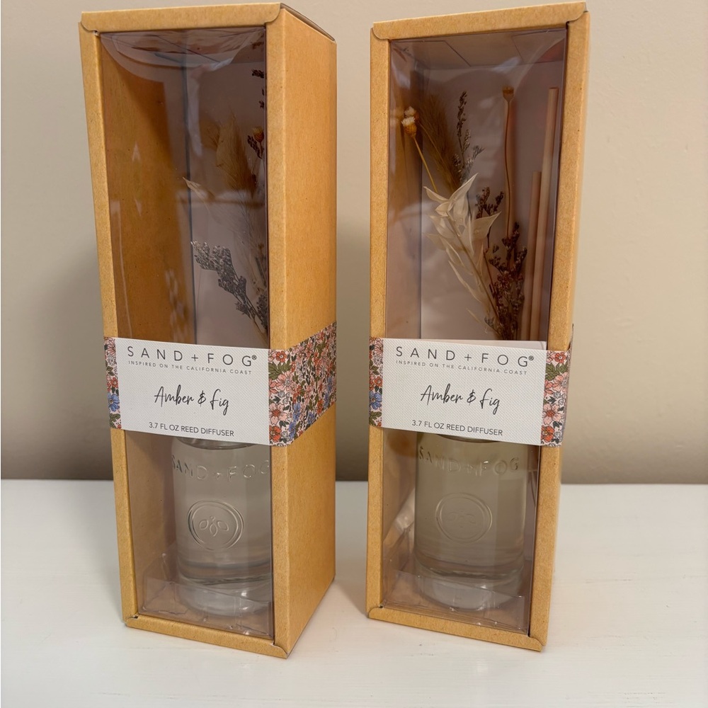 SAND + FOG Amber & Fig Reed Diffuser - Cream